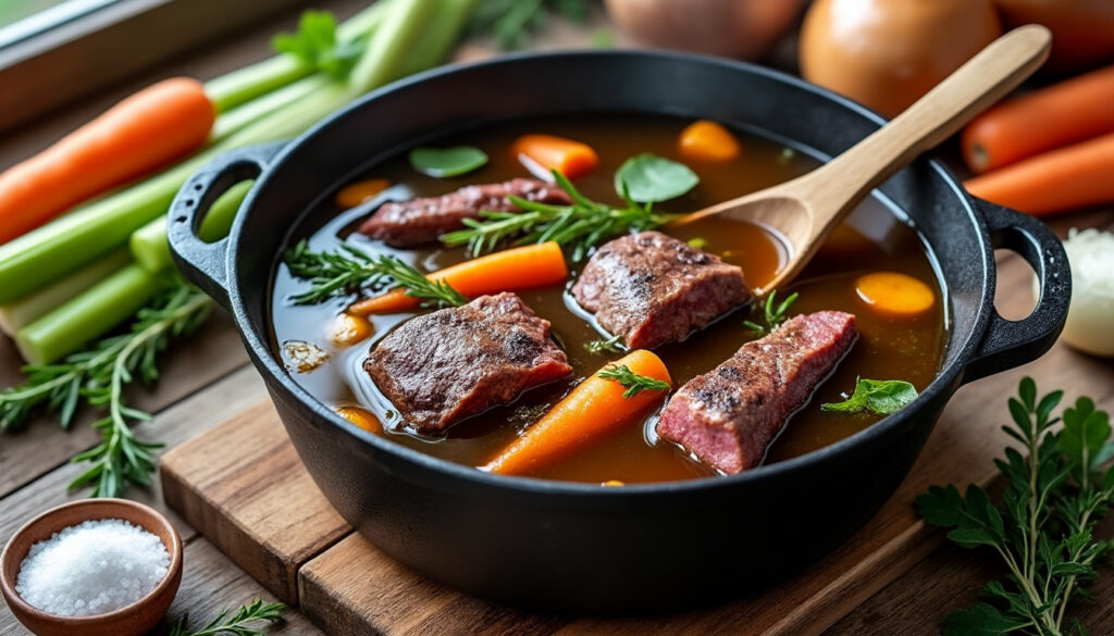 découvrez notre recette facile de fond de bœuf maison pour préparer une sauce savoureuse et riche en goût, parfaite pour sublimer vos plats.